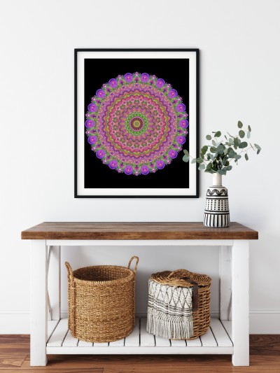 Ogród wrzosowy na czarnym tle