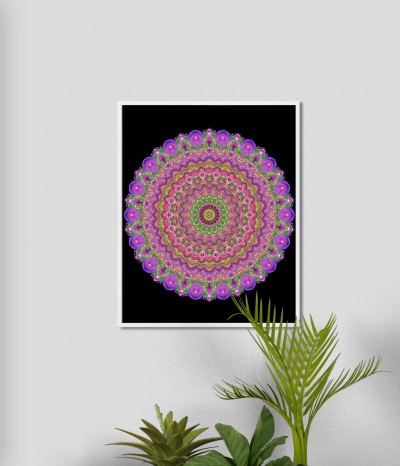 Ogród wrzosowy na czarnym tle