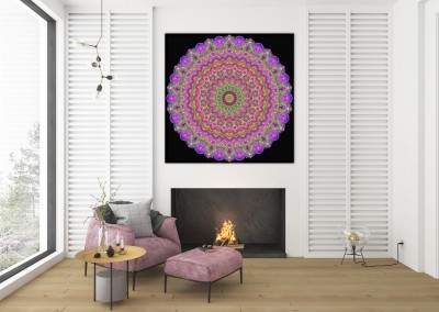 Ogród wrzosowy na czarnym tle