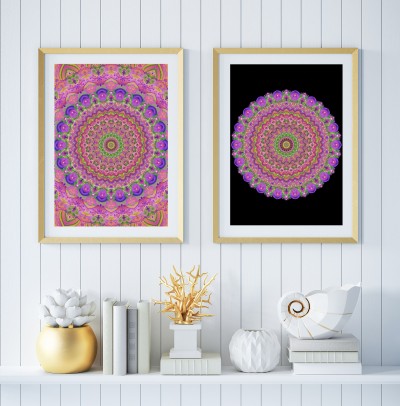 Ogród wrzosowy na czarnym tle